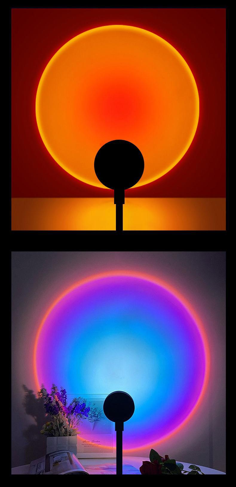 Led Usb Sunset Lamp Projector 7 Colors Atmosphere Lamp - Temu Kuwait