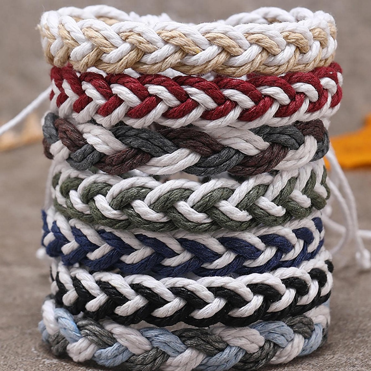 7PCS/9PCS Boho Colorful Cotton Rope Woven Bracelets, Men's Women's  Bracelets For Daily Wear Good Hand Rope Gifts.