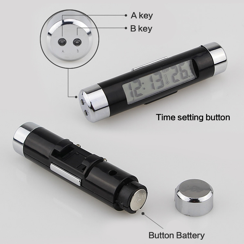 Car Digital Clock Temperature Display Electronic Clock Auto Temu