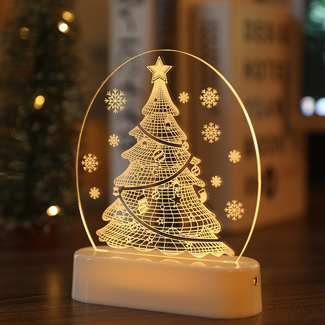 1pc Lumière Nuit Led 3d Noël Décorations Noël Maison Lampe - Temu