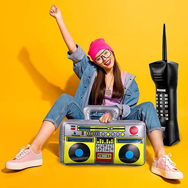 2 Piezas De Radio Inflable Boombox Accesorios De Teléfono Mó