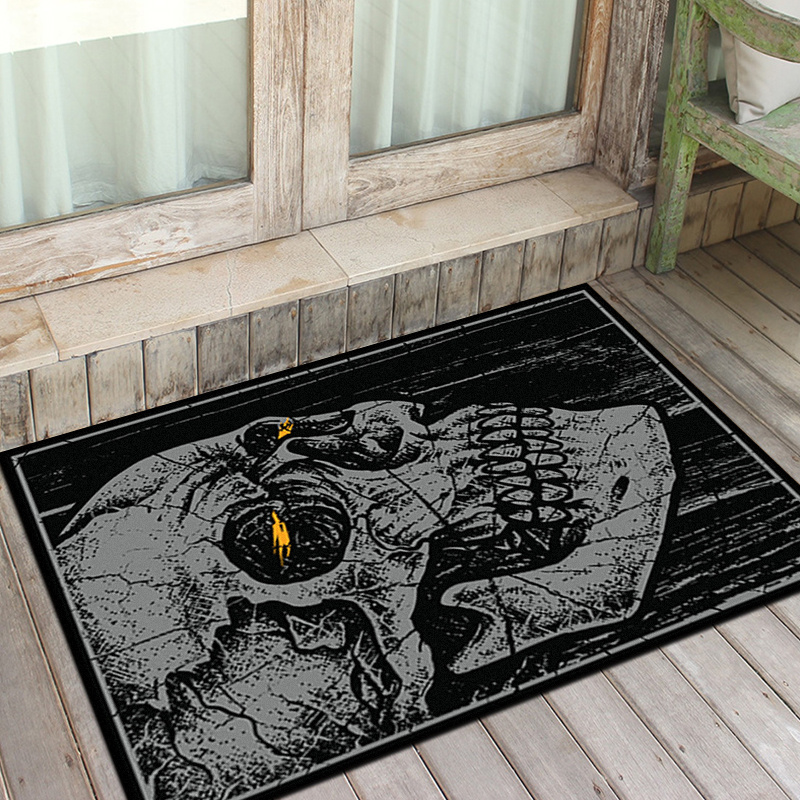 Skull Rugs Halloween Horror Themed Decorative Floor Mat