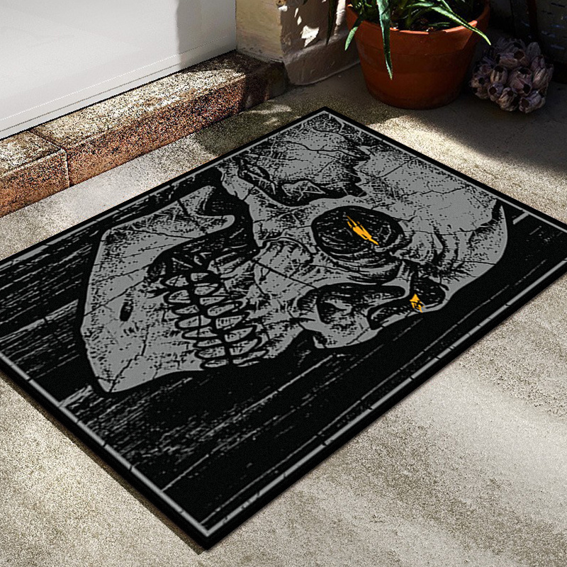 Skull Rugs Halloween Horror Themed Decorative Floor Mat
