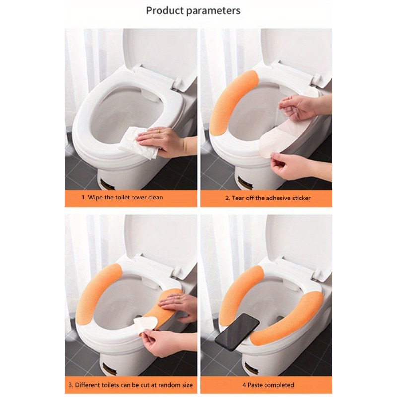 1pc Random Color Toilet Seat Cushion,with handle and washable