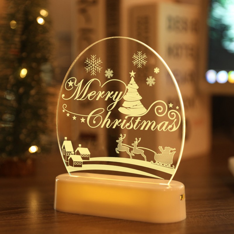 7 Colors Acrylic 3D Night Light Merry Christmas Tree LED Light Decor f –  The 3D Lamp®