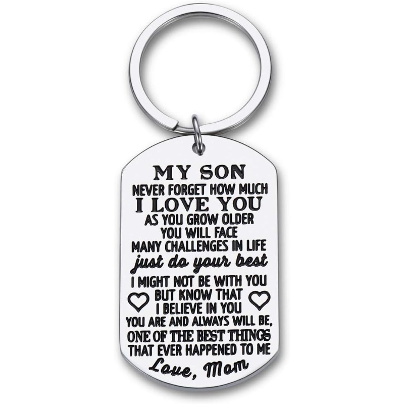 to My Son Inspirational Reminder Keychain Alloy Key Chain Ring Birthday Graduation Gift Son Teen Boys from Mom,Temu