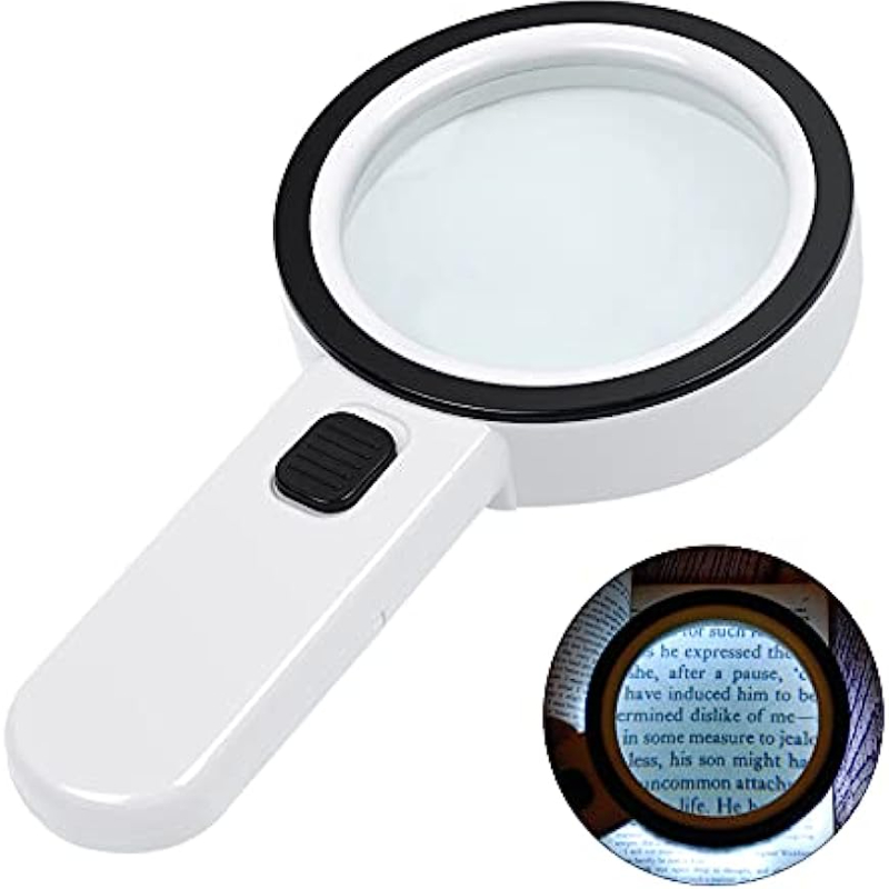 30X 10X Magnifying Glass with Light and Stand, Foldable Handheld Magnifying  Glass & 2 Level Dimmable for Close Work, Macular Degeneration, Seniors  Reading, Powered by Battery or USB