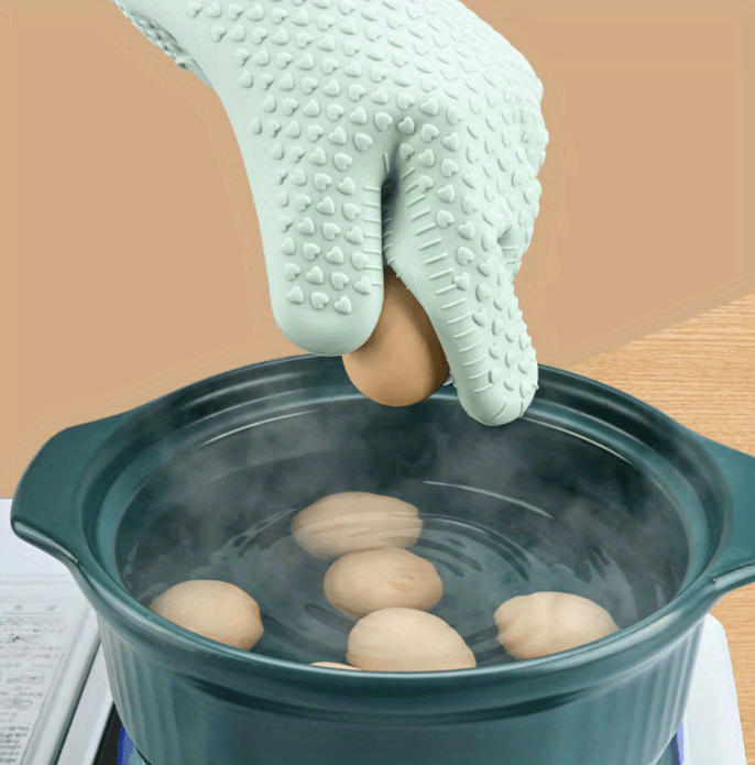 Bistro Green Silicone Oven Mitt, Sold by at Home