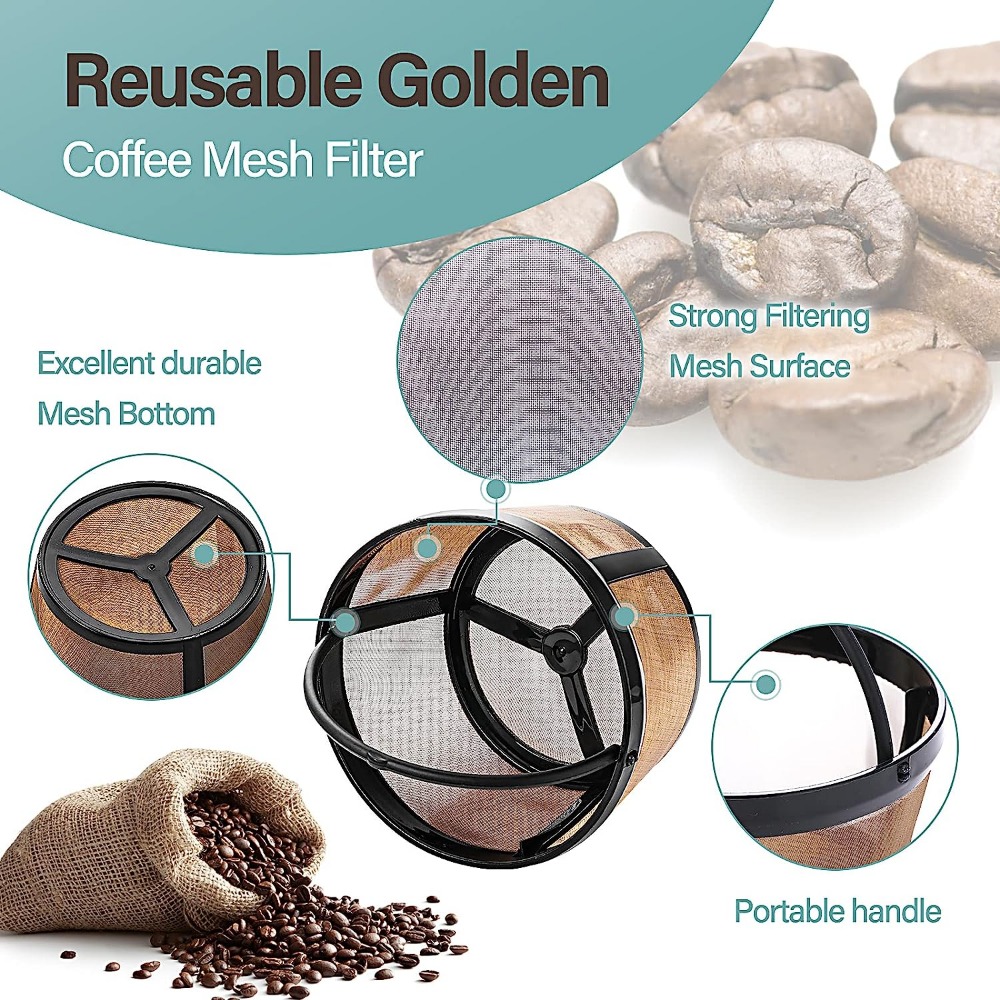 Reusable Coffee Filter, 4 Cup Basket Coffee Filters Replacement Coffee  Filter Permanent Filter Coffee Replacement Coffee Filter For Mr. Coffee -  Temu