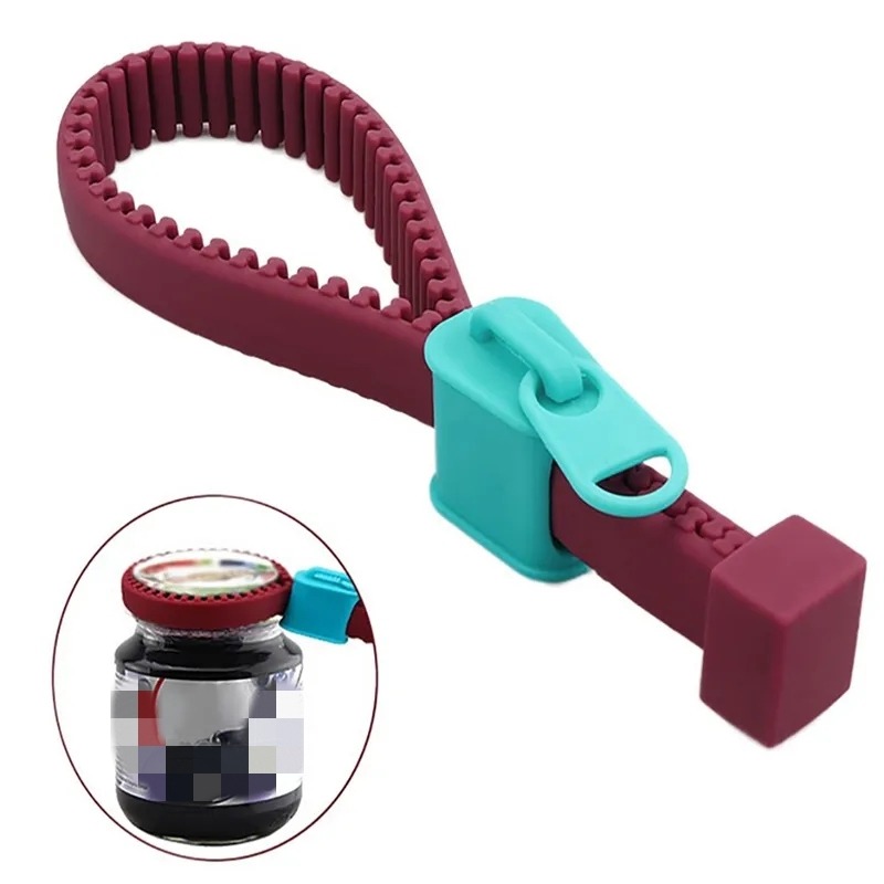 Multi-Purpose Bottle Opener with Creative Silicone Zipper Design