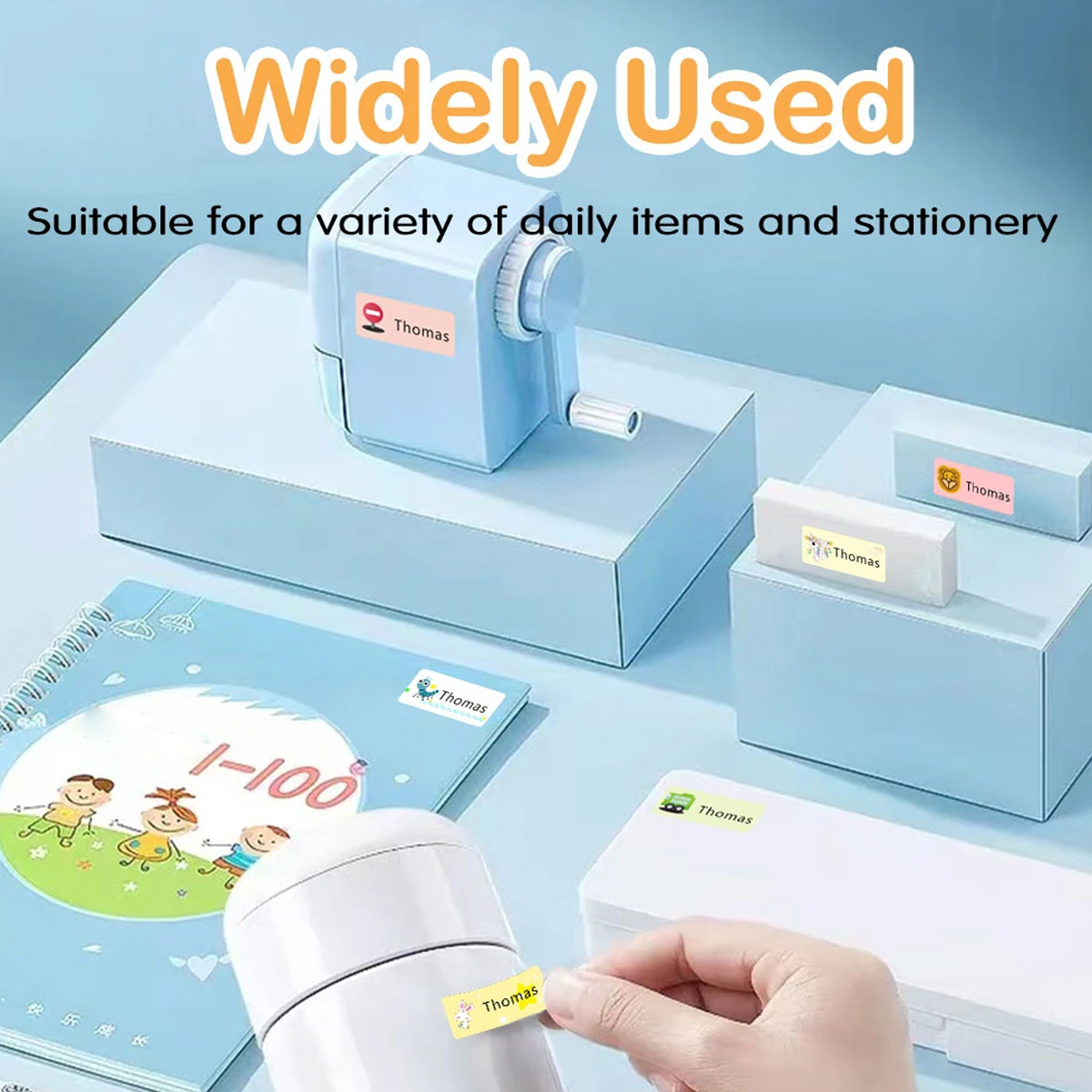 Custom Cartoon Name Stickers Waterproof Personalized Tags - 60-240pcs