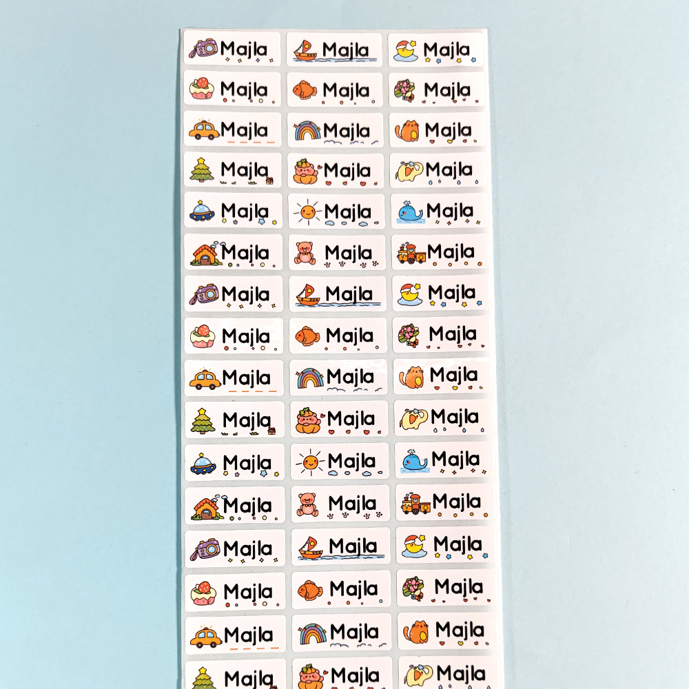Custom Cartoon Name Stickers Waterproof Personalized Tags - 60-240pcs