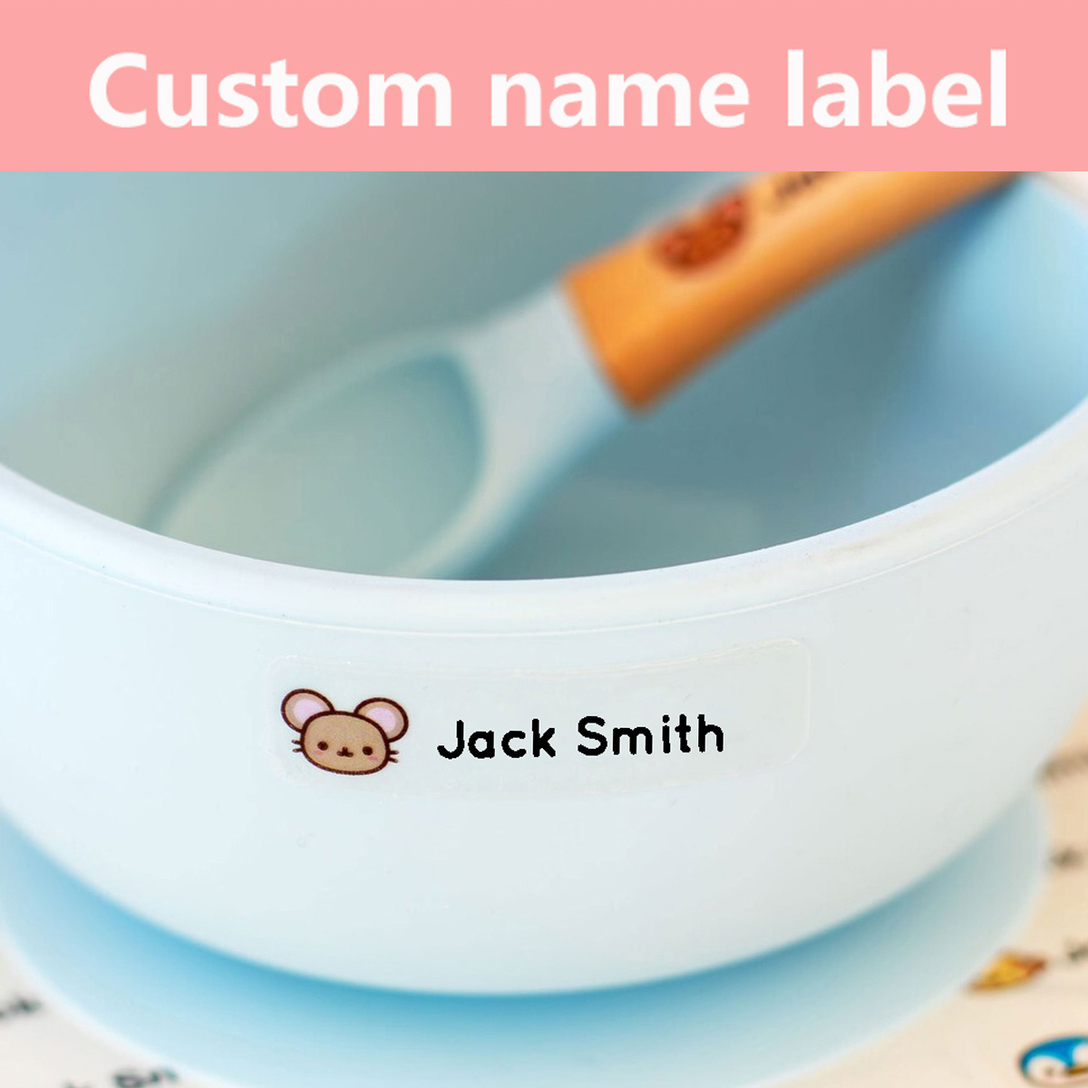 Etiquetas personalizadas para niños (120 etiquetas, 2.3 x 0.4 pulgadas),  calcomanías impermeables con nombre para marcar suministros escolares