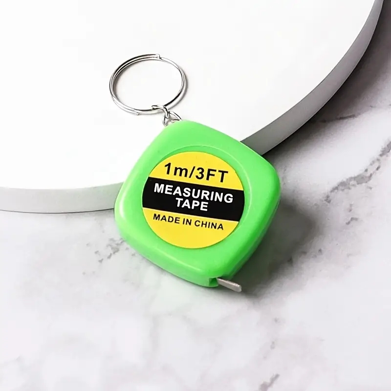 Retractable Rubber Tape Measure Keychain - Personalization
