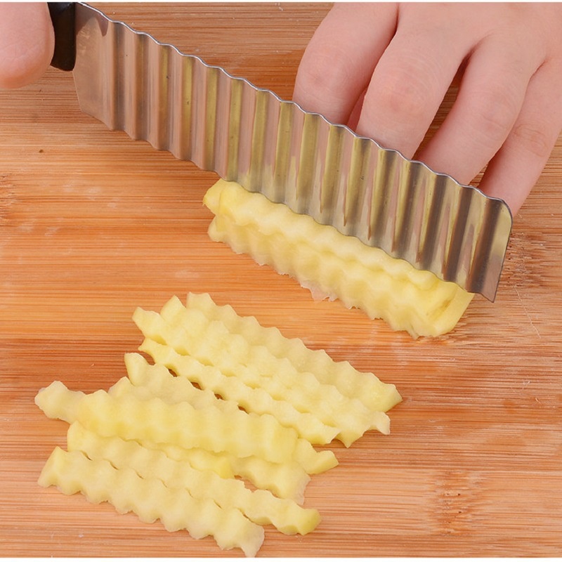 Mini Stainless Steel Potato Slicer, Wavy French Fry Cutter