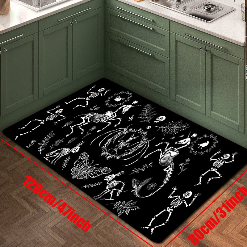 Gothic Skull Print Kitchen Mat Household Non slip Runner Rug - Temu