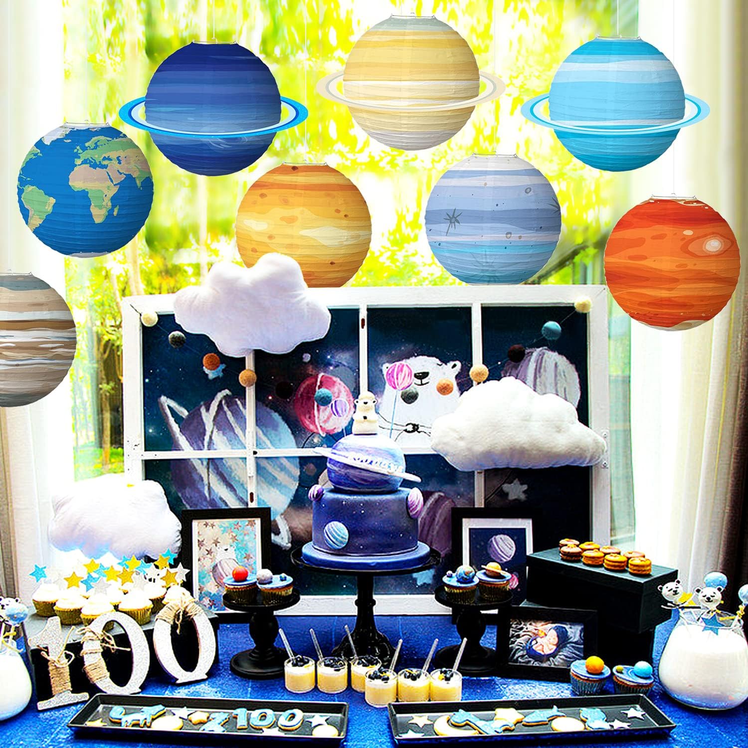 Planet Paper Lanterns Outer Space Party Decorations - Temu