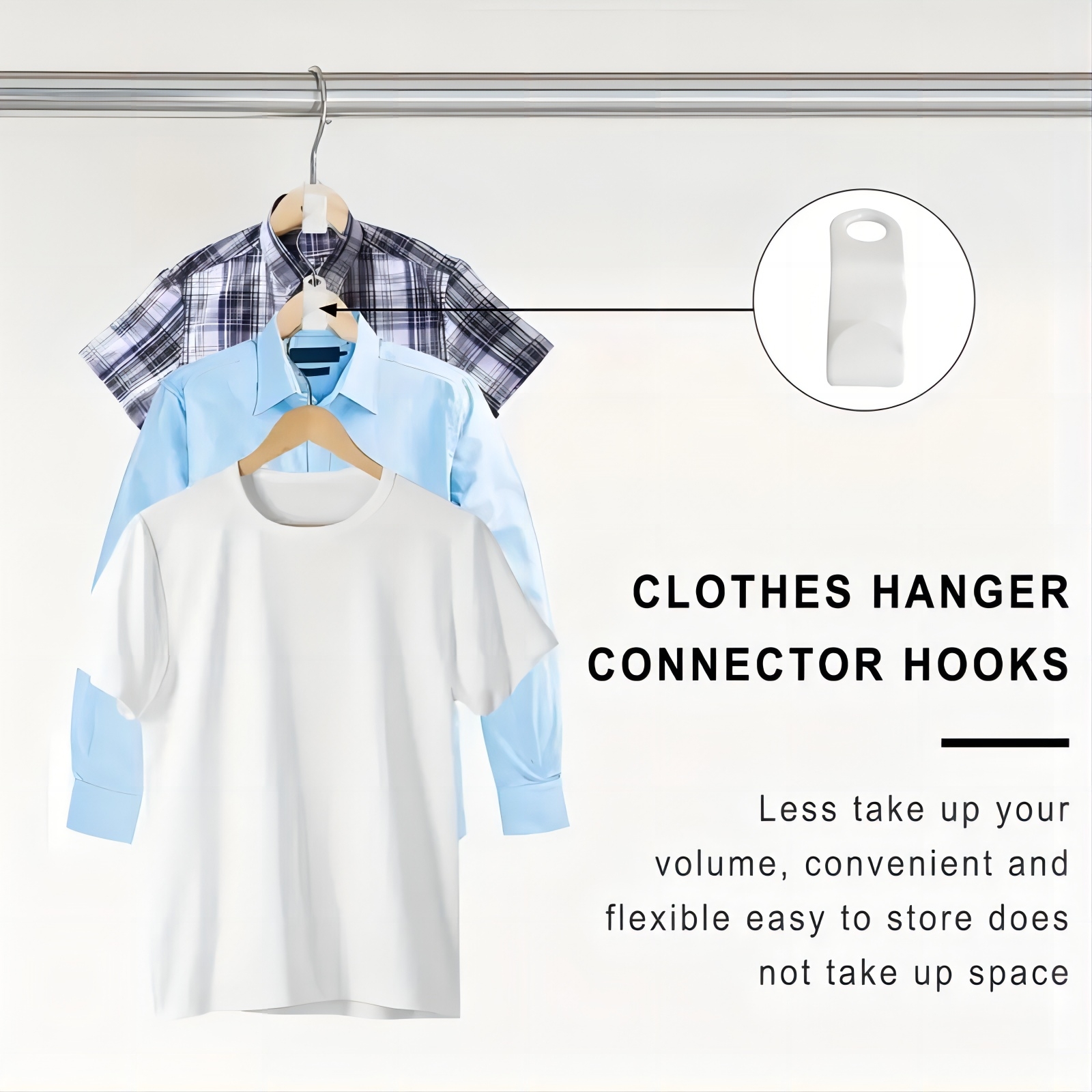 20pcs Clothes Hanger Connector Hooks Plastic Hanging Stackable