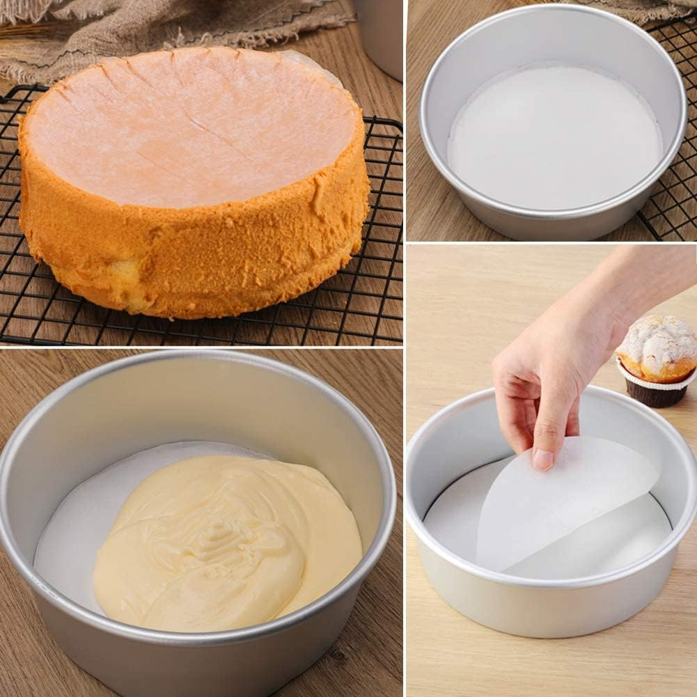 8\ 100pc Non-Stick Round Parchment Paper Liner For Cake Baking W