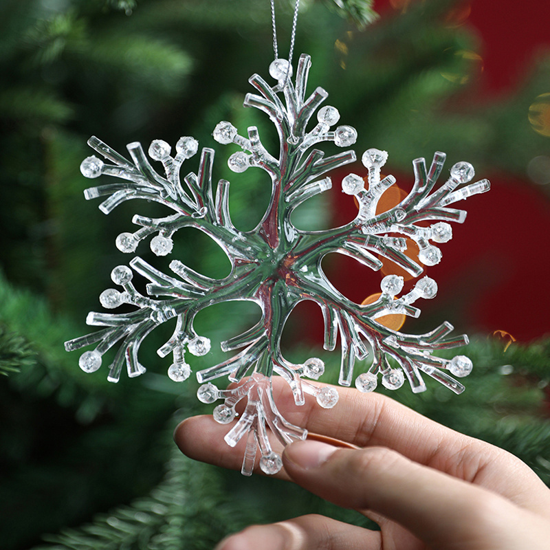  OKUMEYR 18pcs Transparent Snowflake Pendant Snowflake Hanging  Decoration Hanging Crystals for Decoration Acrylic Snowflake Hanging  Ornament Crystal Snowflake Ornaments Hanger Household : Home & Kitchen