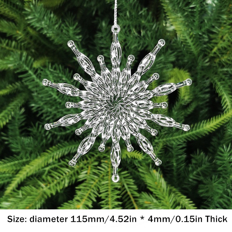 Transparent Plastic Crystal Snowflake Pendant Ornament - Temu