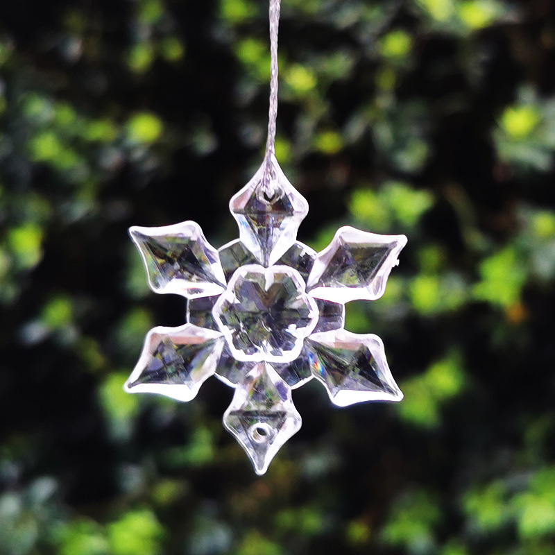 Transparent Plastic Crystal Snowflake Pendant Ornament - Temu