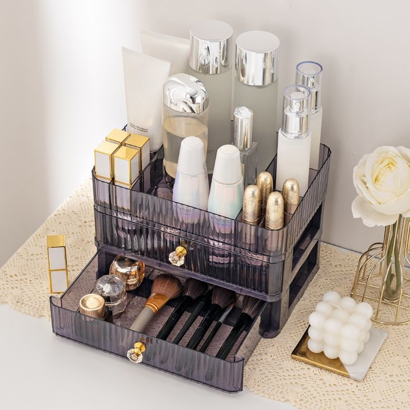 Makeup Organizer with 2 3 Drawers Brush Holder Cosmetics Organizer