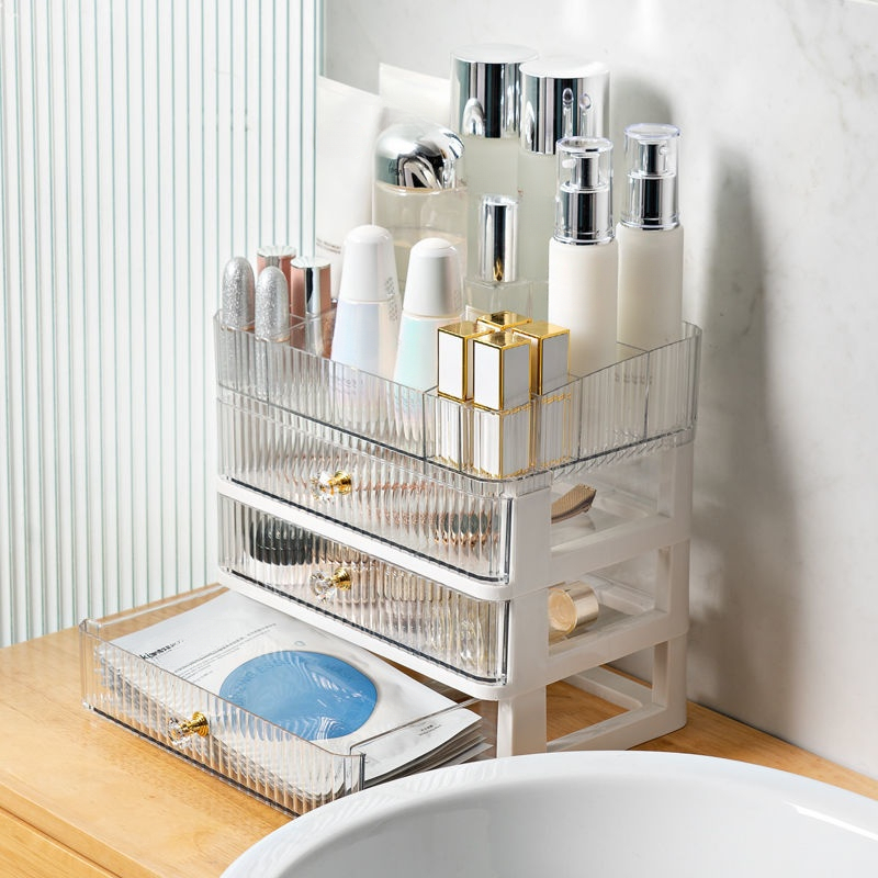 Makeup Organizer with 2 3 Drawers Brush Holder Cosmetics Organizer