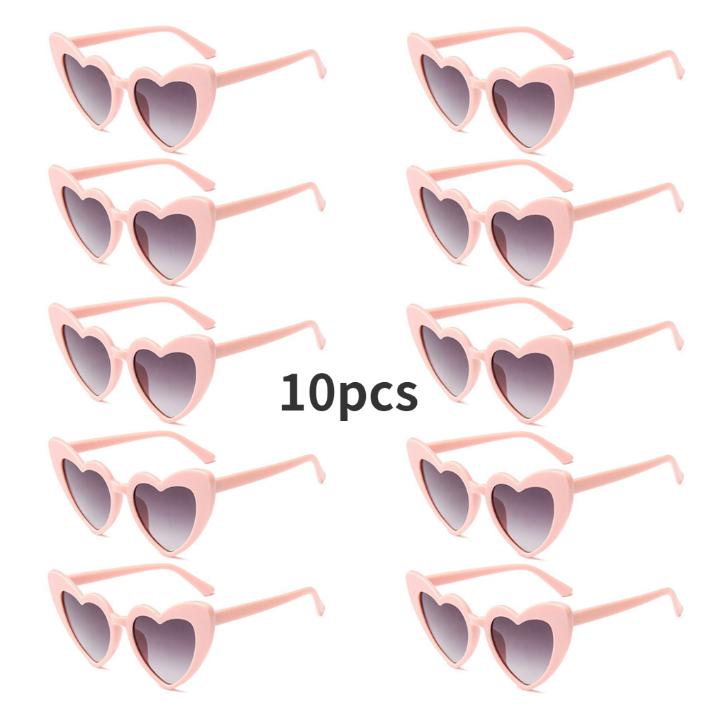 

10pcs Love Heart Shaped Sunglasses For Women Men Vintage Party Favor Decorative Glasses As Christmas Halloween Gifts