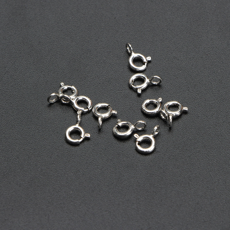 925 Sterling Silver 7mm Spring Ring Clasp, 10 Pcs