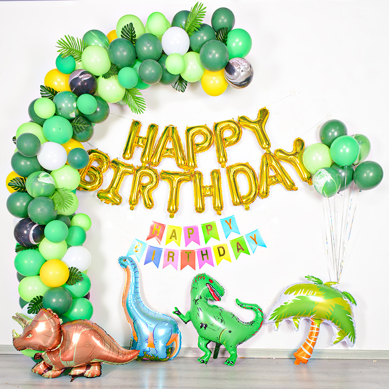 164 guirnaldas de globos de dinosaurio color verde naranja marrón kit de  arco para niños decoración de fiesta temática de dinosaurio suministros de  – Yaxa Costa Rica