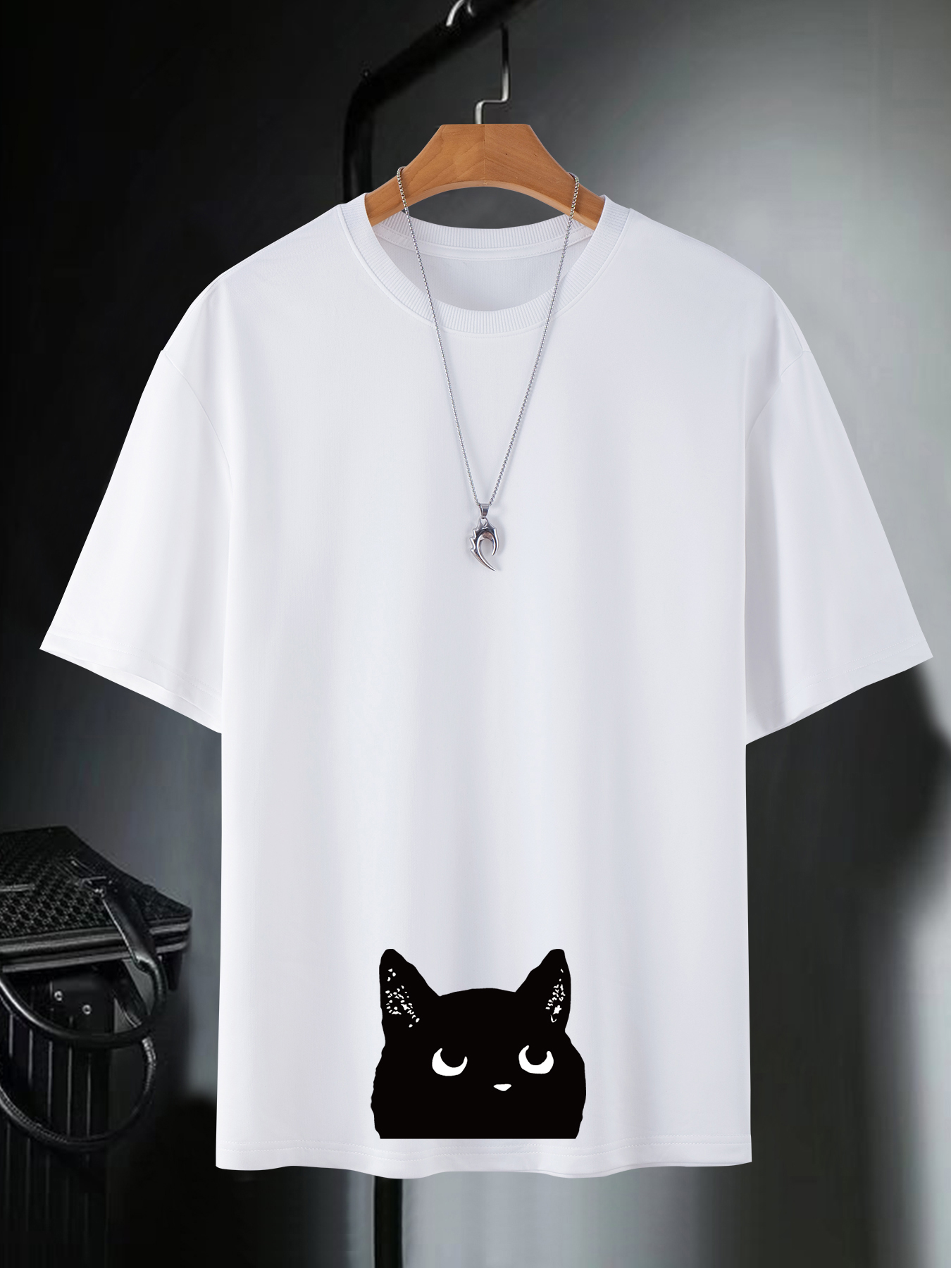 Plus Size Mens Anime Cat Houston Print T Shirt For Summer Oversized Trendy  Short Sleeve Tops For Big Tall Males Mens Clothing, 90 Days Buyer  Protection