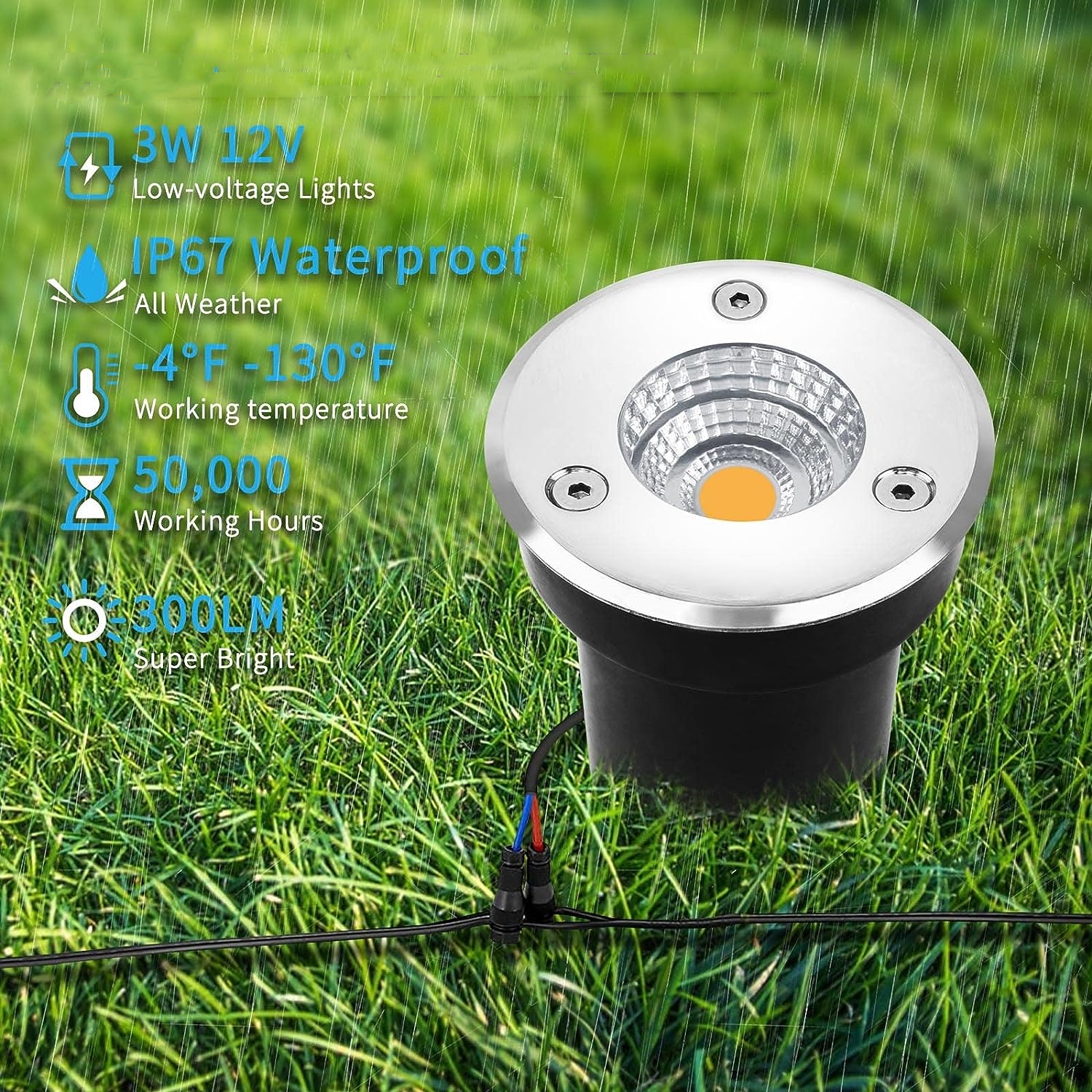Led Well Lights, 12v-24v Warm White In Ground Lights, Low Voltage Landscape  Lights, Ip67 Waterproof, Low Voltage Landscape Lighting, Driveway Deck Step  Garden Lights Outdoor Connecters Included) Temu
