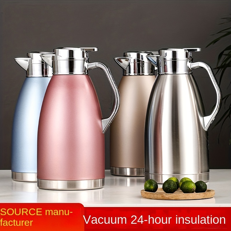 STAINLESS STEEL DOUBLE WALL INSULATING JUG VACUUM THERMOS FLASK TEAPOT  COFFEE 