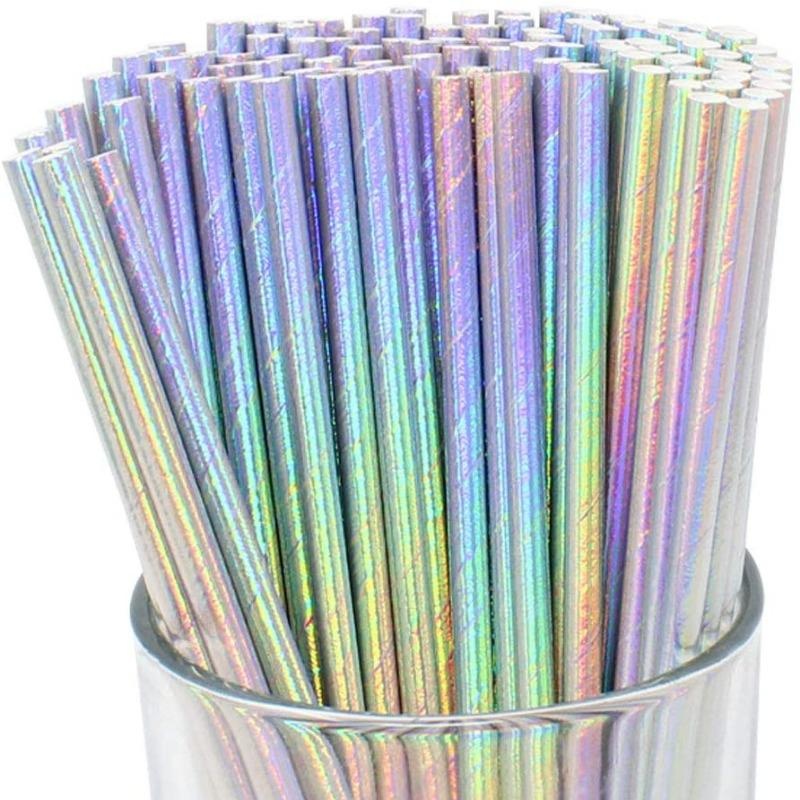 25pcs/bag Disposable Drinking Party Paper Straws Biodegradable Cocktail Straws For Birthday Party Supplies Baby Shower Wedding