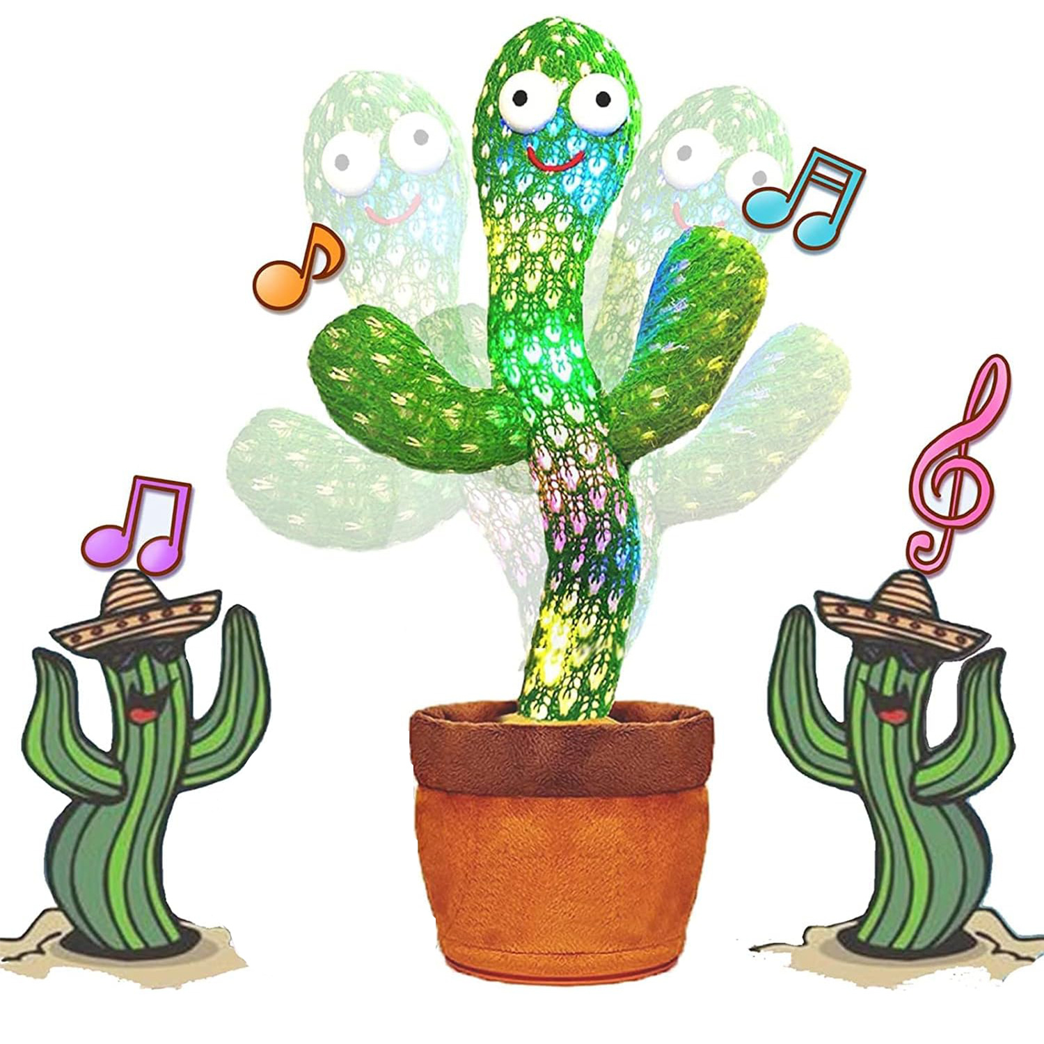 Cactus bailarín, juguete de cactus parlante para bebé con 60 canciones  populares (Recargable, 3 disfraces)