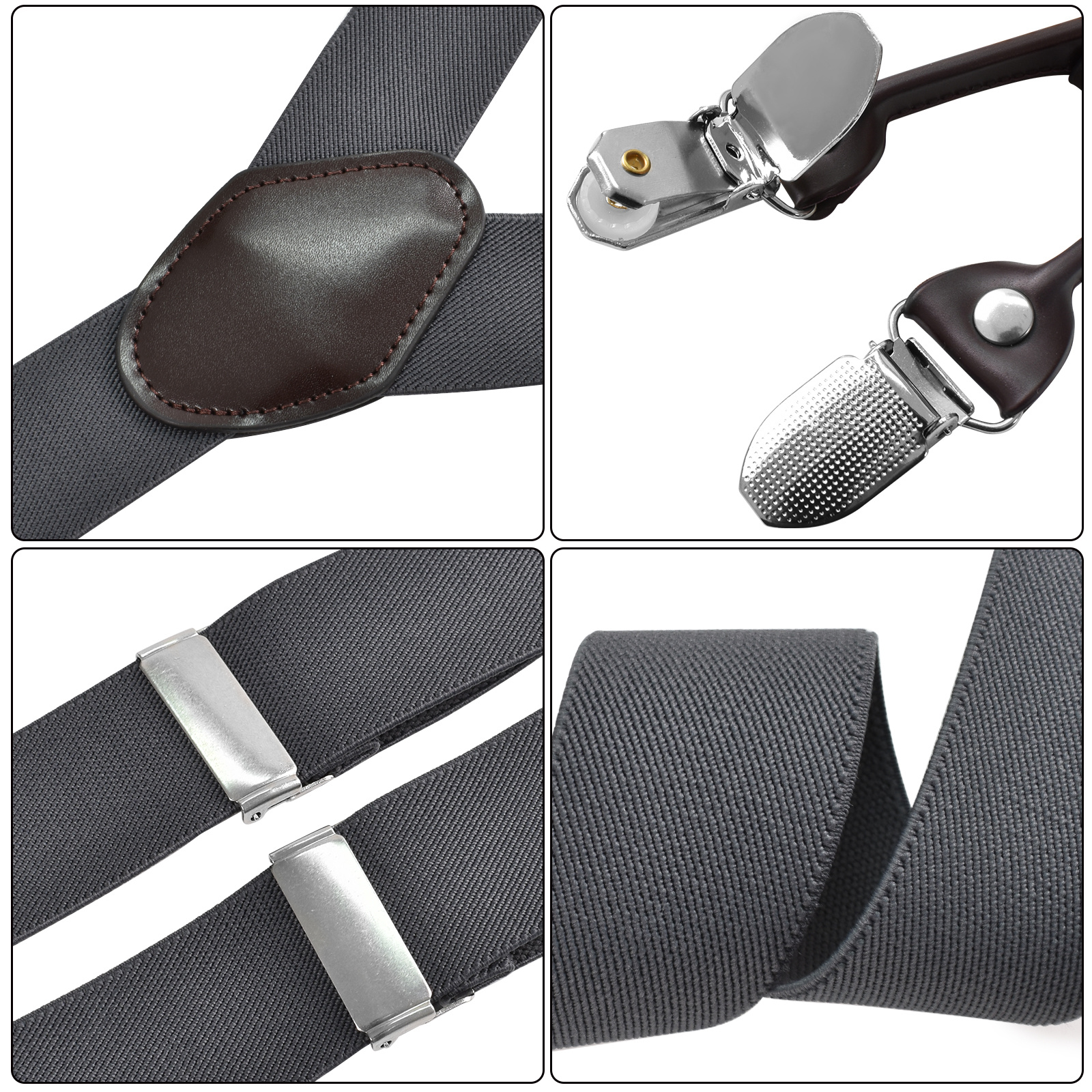 1 Boxed Men's Y Shaped Heavy Duty Suspenders 6 Metal Clips Elastic Straps -  Temu