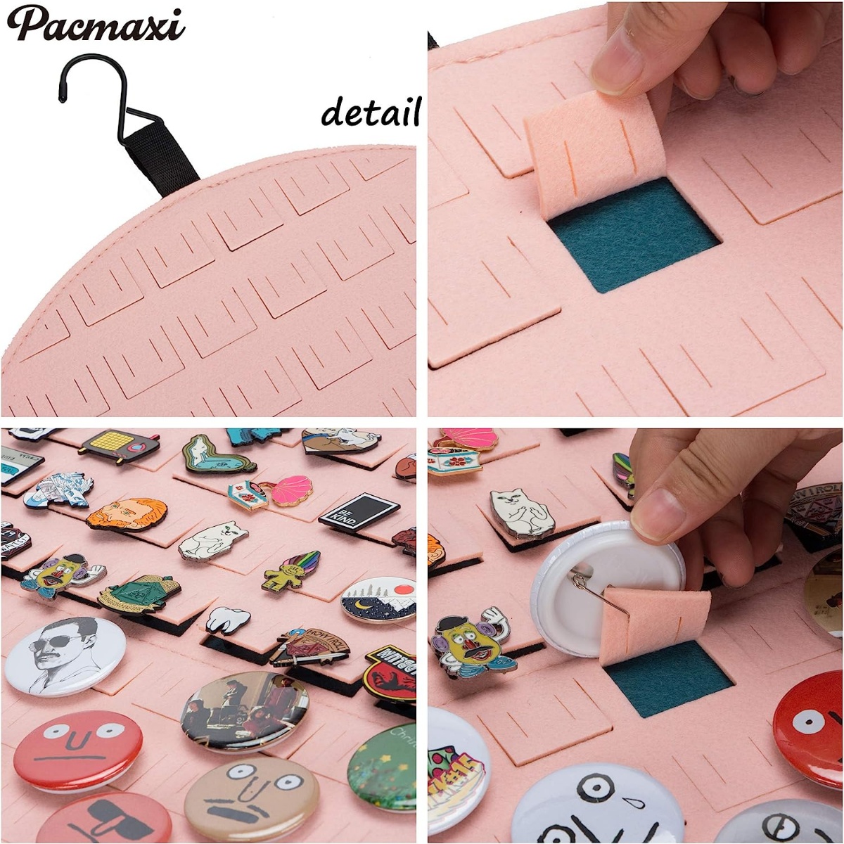 Mi Ya Mi Lai Wall Hanging Brooch Pin Organizer,Pin Collection Display  Case,pin Board for Enamel pins,Holds Up to 76 Pins.(Not Include Any  Accessories)