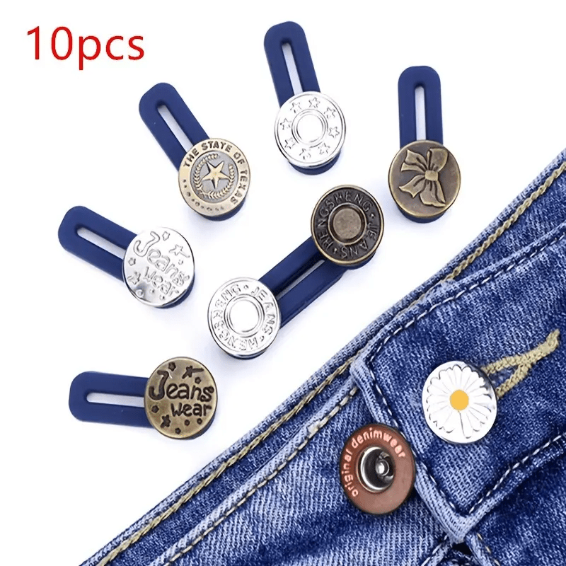 10pcs Expandable Waist Pants Metal Button Adjustable Waist Circumference  Maximum Comfort - Arts, Crafts & Sewing - Temu Canada