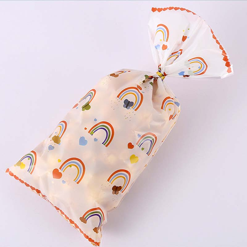 Rainbow Candy Bag Cookie Baking Packaging Bag 100pcs