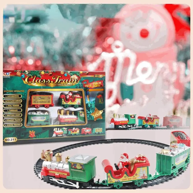 クリスマストレイン電気玩具クリスマスツリーデコレーショントレイントラックフレーム鉄道車両サウンド ライトレールカークリスマスギフト クリスマスツリー 装飾 トレイン 汽車 動く レール 電車 鉄道車
