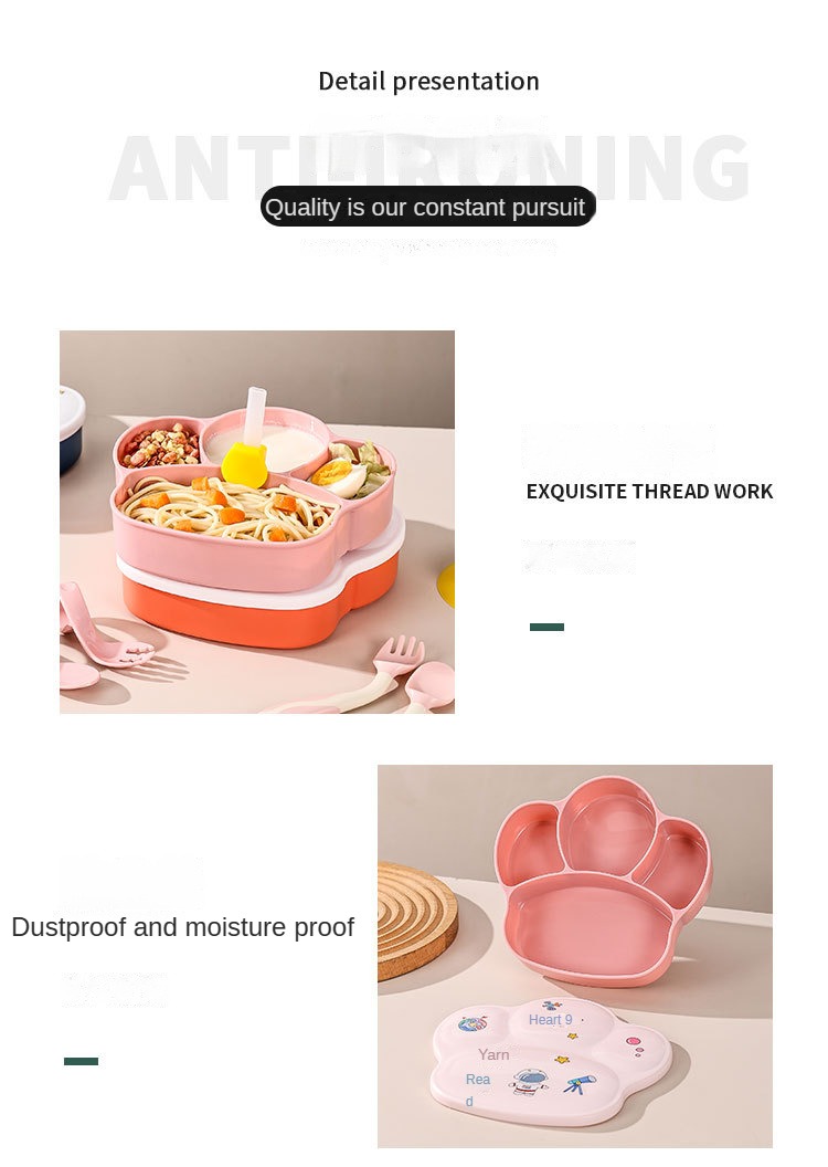 Baby Lunch Box With Cutlery Set And Straw Cute Cat Claw - Temu