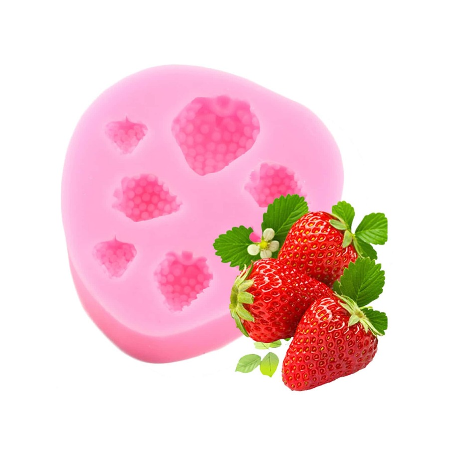 4pcs, Fruit Shaped Jelly Molds, 3D Strawberry, Tangerine