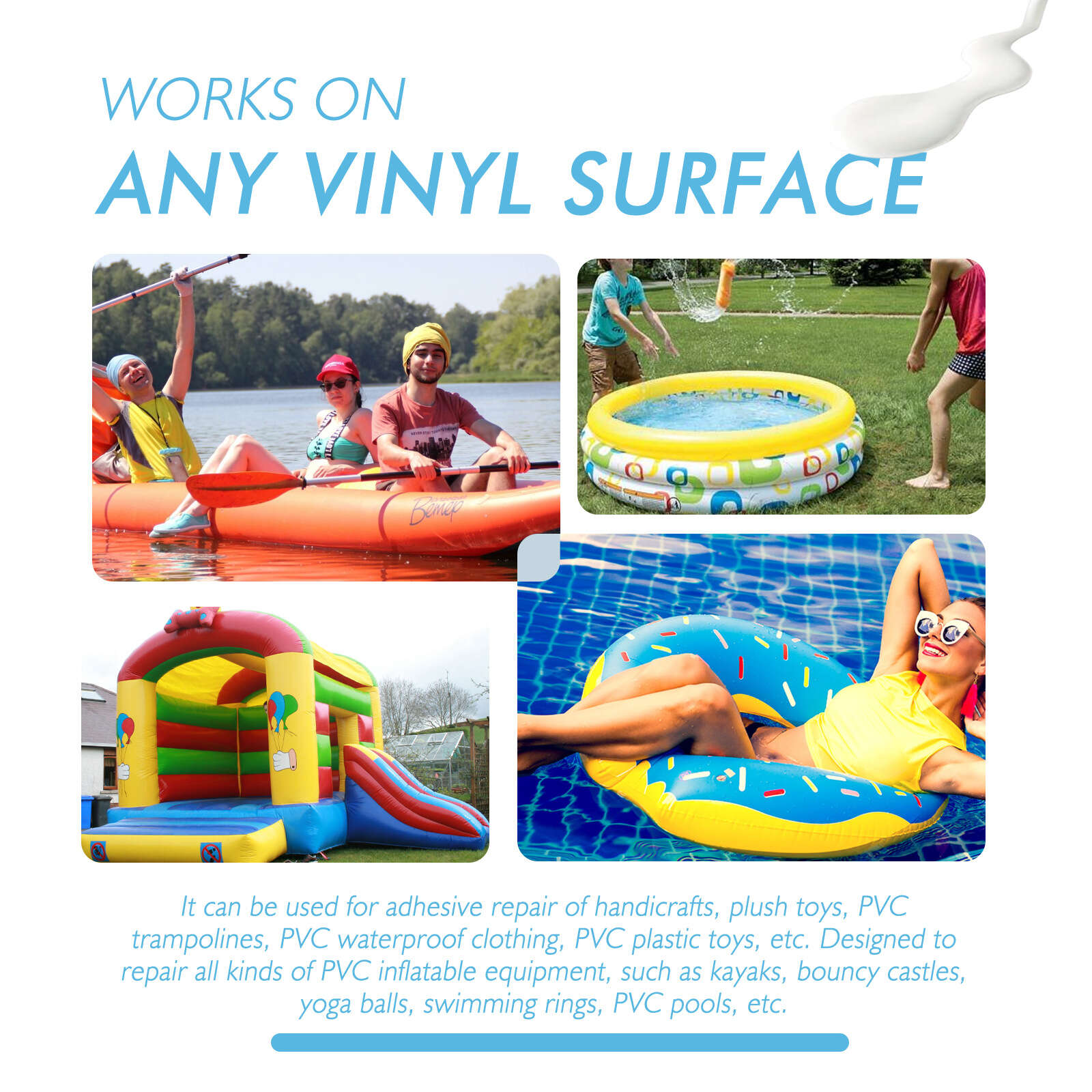 3pcs Pool Repair Kit Transparent Bonding Repair Subsidy