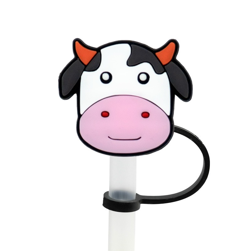 Straw Tips Cover Anime Cow Straw Tips Cover Cute Reusable - Temu