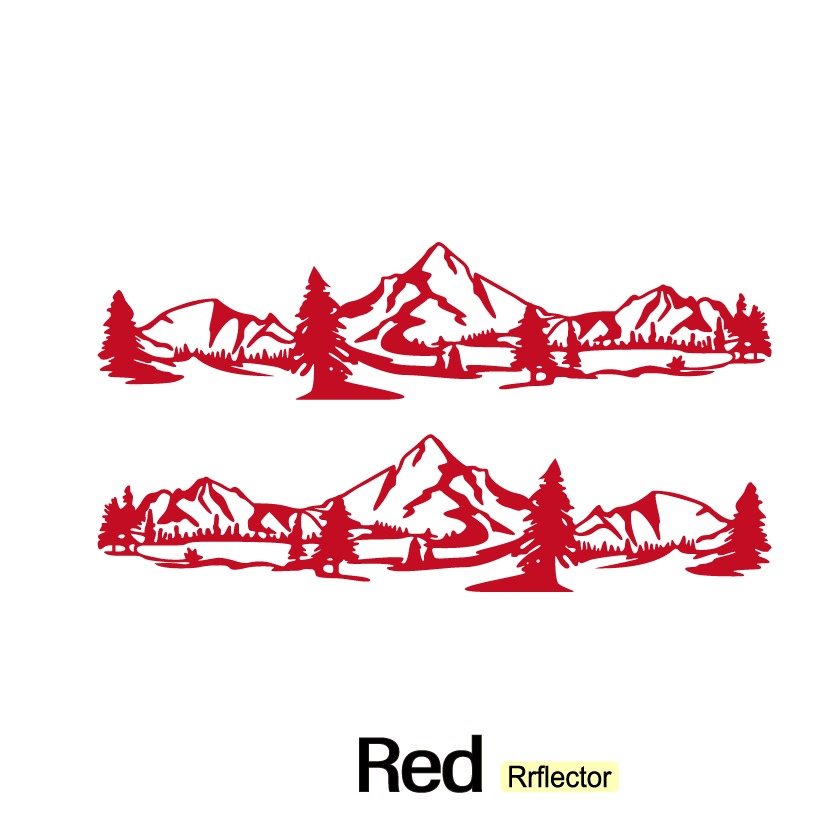 180x35cm Rouge Sticker Voiture Montagnes, Sticker Personnalisation Voiture,  Autocollant Étanche Amovible, Vinyle Décalque Décoration