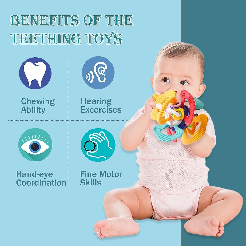 Baby Teething Toys For 0-6 Months, Baby Teether Toys 6-12 Months, Silicone  Baby Teething Toy, Non-toxic Material - Temu United Arab Emirates