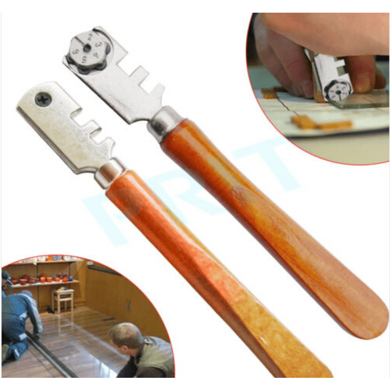 130mm Portable Glass Cutter Professional Glass Tile Cutter Wooden Handle  Tool