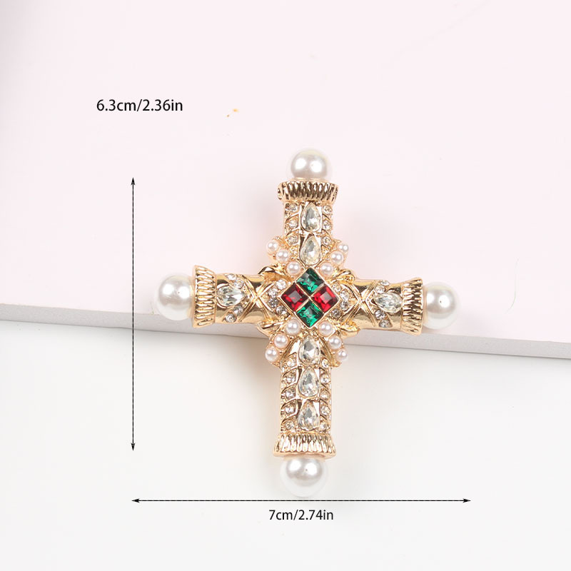 baroque cross brooch pin vintage corsage collar lapel pin shirt suit cardigan scarf safety brooch buckle clip wedding party accessory christmas gift