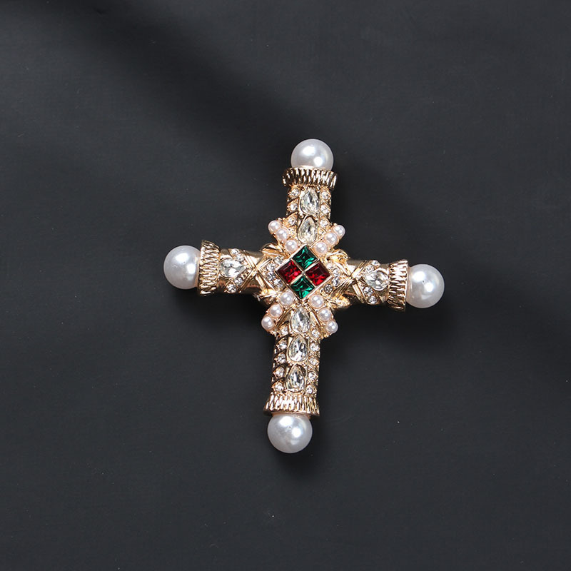 baroque cross brooch pin vintage corsage collar lapel pin shirt suit cardigan scarf safety brooch buckle clip wedding party accessory christmas gift